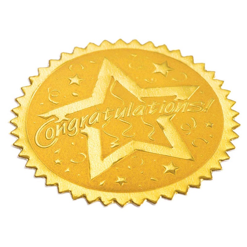 PaperDirect Embossed Graduation Cap and Diploma Silver Foil Certificate Seals, 2 Inch, Self Adhesive, 100 Count, Embossed Seals for Certificates, Achievement Award Stickers for School, Work, Diploma - Image 4